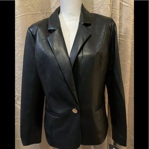 Marc New York Black Faux Leather Blazer/Jacket M